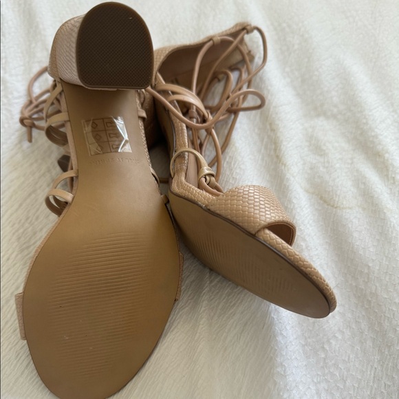 New Lace Up Nude Heels - Picture 2 of 3